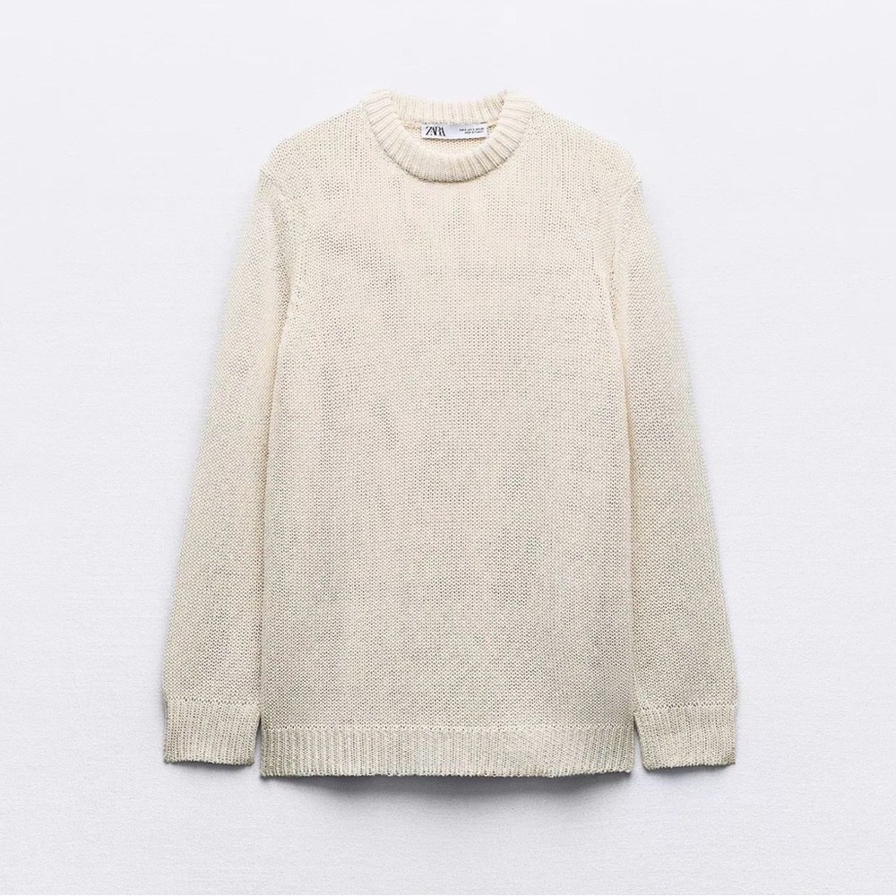 Zara Off-White Crewneck Sweater